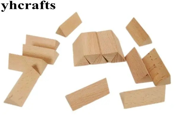 Prisme triangulaire en bois 2.3x5cm, 20 pièces/lot, jouets éducatifs pour l'apprentissage précoce, jouets assortis, artisanat de la maternelle, développement du cerveau droit