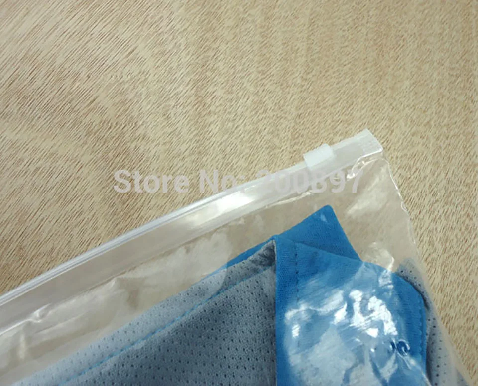 Slider closure PE bag double clear side for packing clothing 20*25cm 50pcs lot custom print available