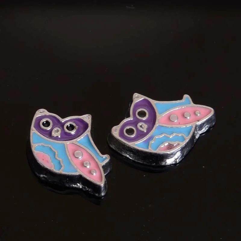 Hot Sale DIY Floating Charm Enamel Owl Charm For Floating Charm Clolorful Owl For Glass Locket