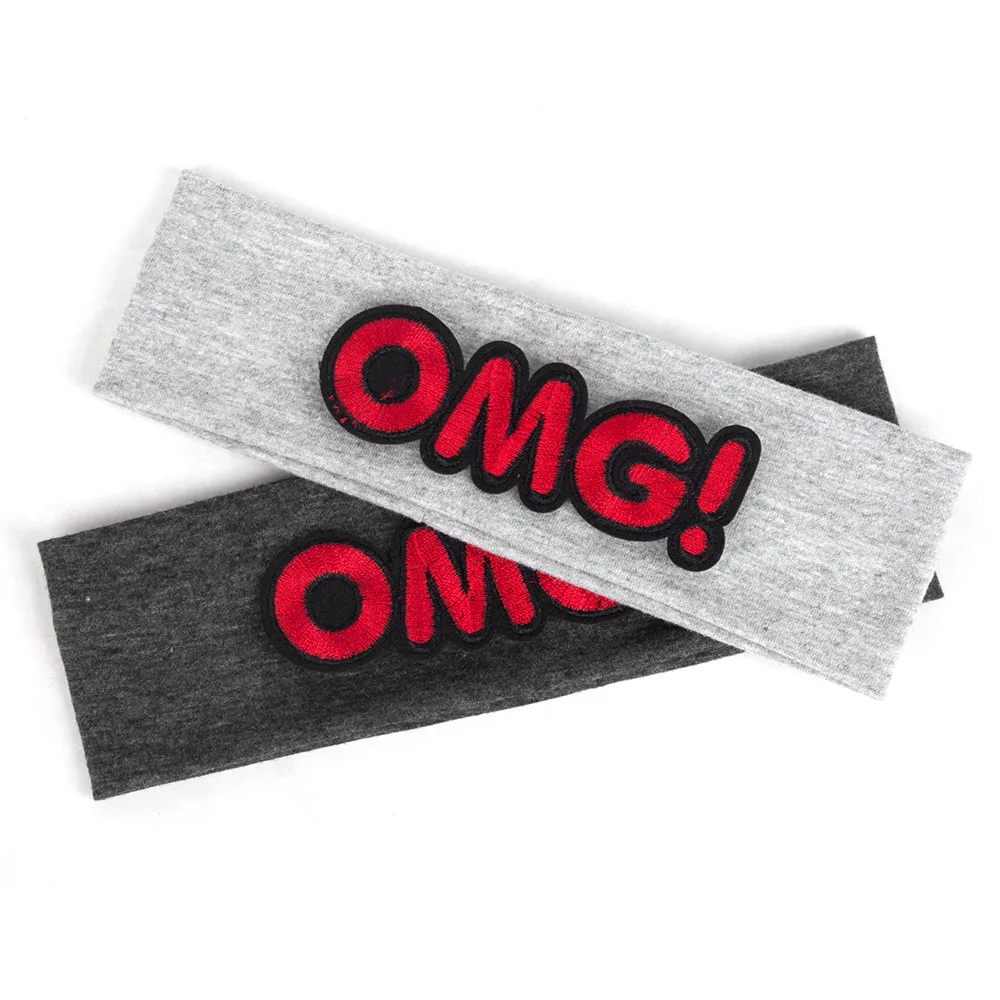عصابات رأس مطاطية من القطن الناعم على شكل حرف OMG من Geebro للأطفال البنات والأولاد والأطفال، أغطية رأس عمامة، إكسسوارات رباط شعر هدية
