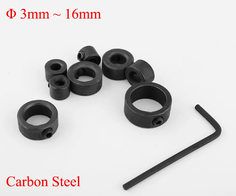 3mm 4mm 5mm 6mm 8mm 10mm 12mm 16mm Carbon Steel Wood Drill Bit Clamp Locator Positioner Guide Spacing Ring Depth Stop Collar