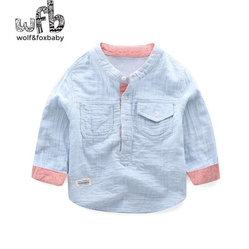 

Retail 2-8 years long-sleeved shirt cotton casual collar children clothes boy clothes spring fall autumn