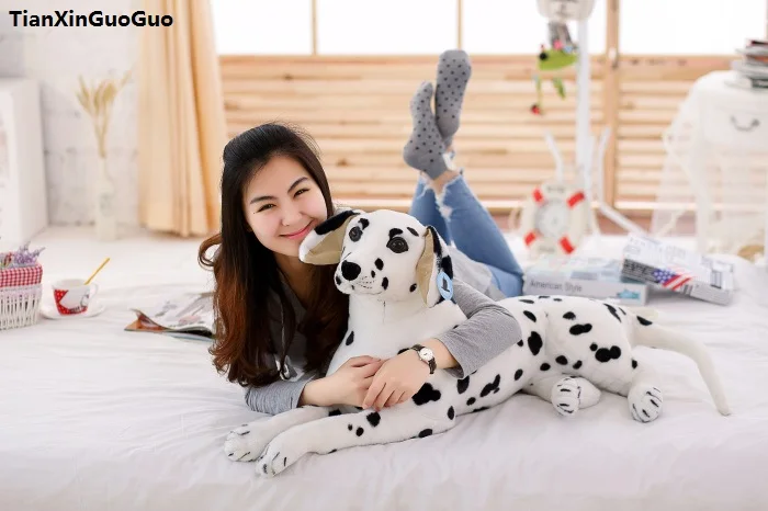 large 80cm prone Dalmatian dog plush toy simulation Dalmatian soft doll hugging pillow birthday gift s1222