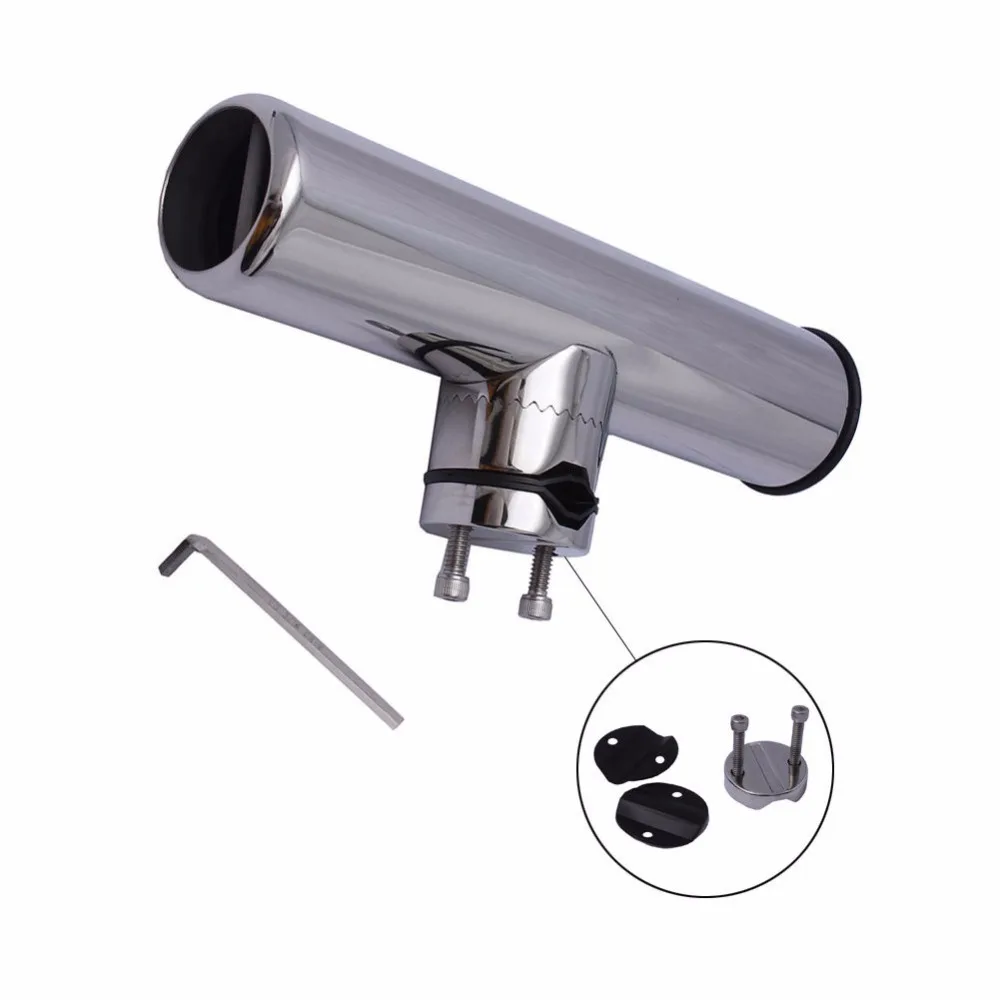 BOAT STAINLESS STEEL CLAMP ON FISHING ROD HOLDER WITH WRENCH AND GASKETS