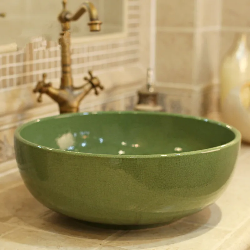 

Chinese Antique ceramic sink wash basin Ceramic Counter Top Wash Basin Bathroom Sinks bathroom basin sink crack