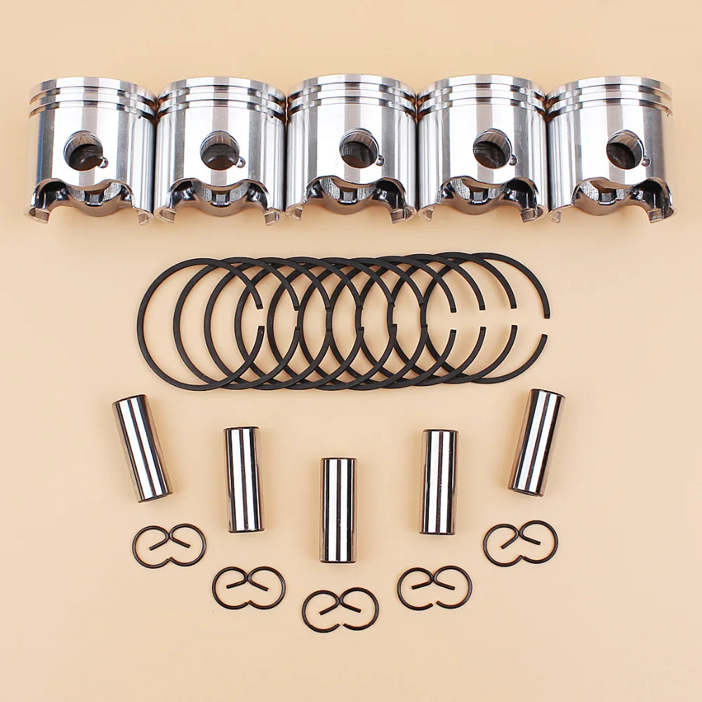 Pistão Pin Anéis Kit para Brushcutter, Grass Trimmer Peças de Reposição, Fit para STIHL, FS120, FS120R, FS300, BT121, FS 120, 300, 35mm, 5pcs por lote