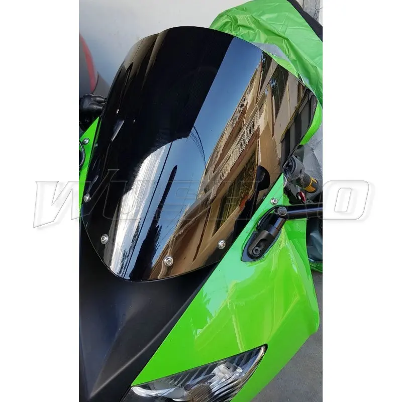 Motorcycle Double Bubble Windshield WindScreen Screen For 2009 - 2021 2022 Kawasaki Ninja 636 ZX6R ZX-6R ZX10R ZX-10R ZX 6R 10R