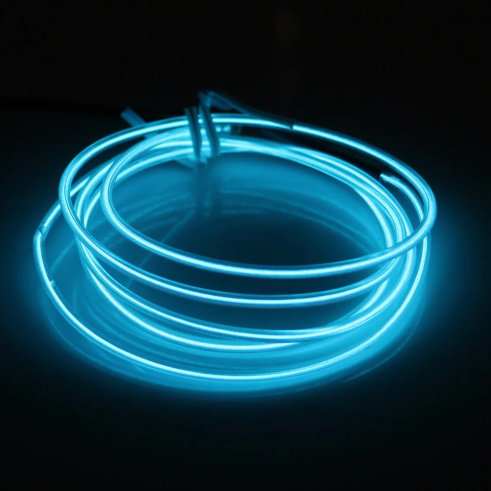 1Pc DC 12V Flexible Neon LED EL Wire Glow String Light 1M 2M 3M 5M for Home Party Bar Cable Lamp Tube Decoration