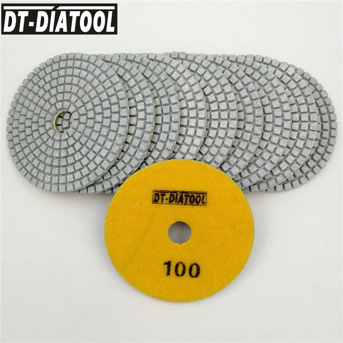 DT-DIATOOL 10pieces/set Diamond White Resin Bond Sanding Discs Diamond Wet Polishing Pads 4\