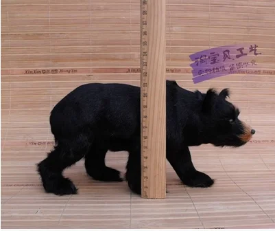 new simulation bear toy handicraft resin&fur black standing bear doll gift about 23x8x12cm 0915