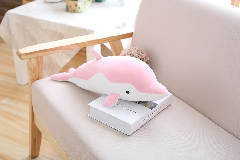 

large 100cm cartoon dolphin plush toy down cotton very soft doll sofa cushion sleeping pillow birthday gift s2474