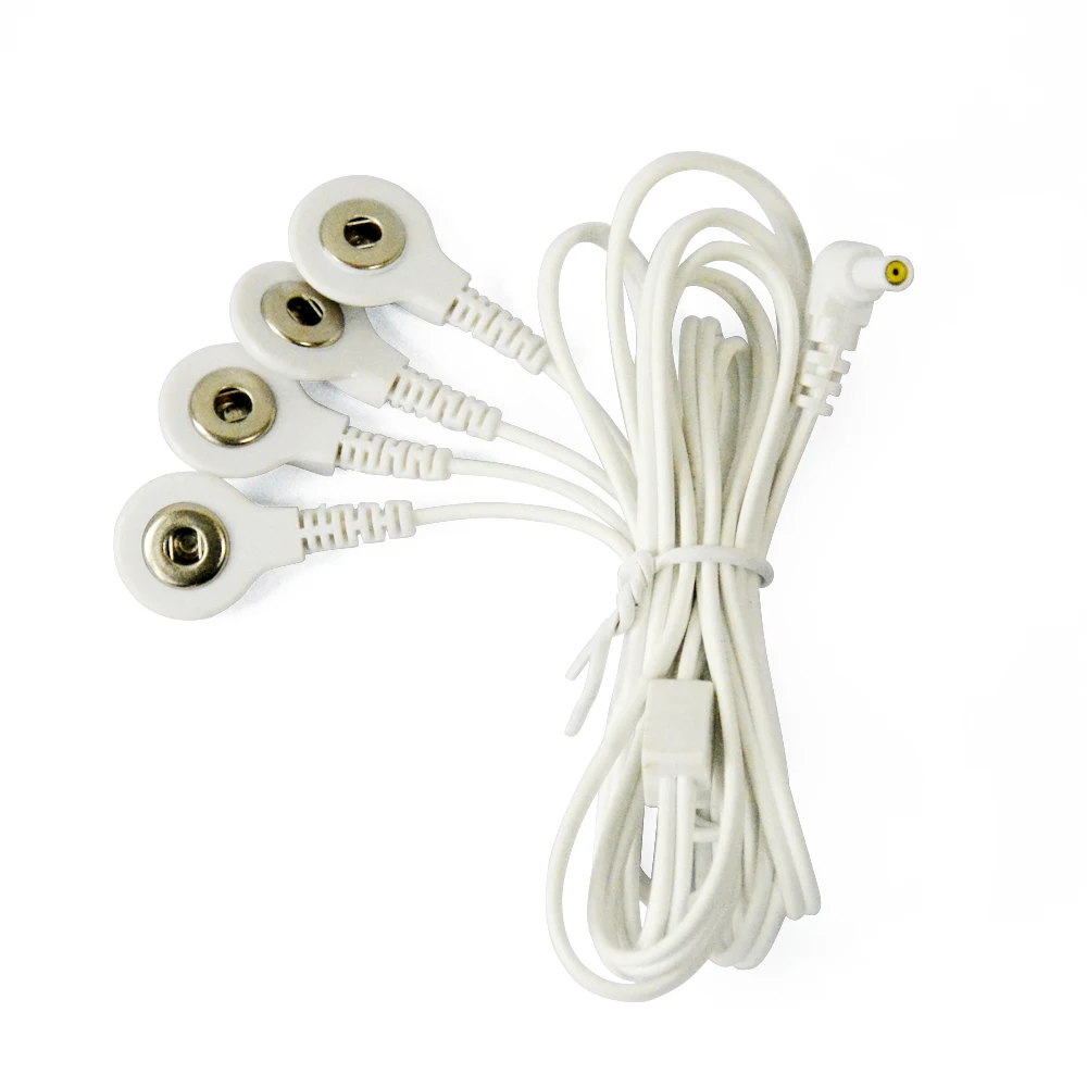 10 Pieces Replacement Jack DC Head 2.35mm Electrode Lead Wires 4-Snap 3.5mm For TENS Unit