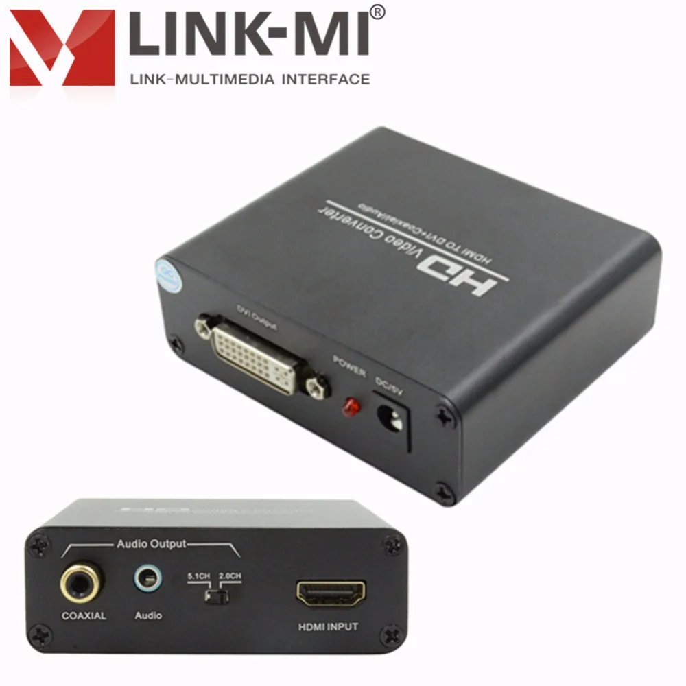 Convertisseur HDMI vers DVI avec Coaxial et Audio 3.5mm, Conforme avec HDMI 1.3, Vidéo HD 1920x1080