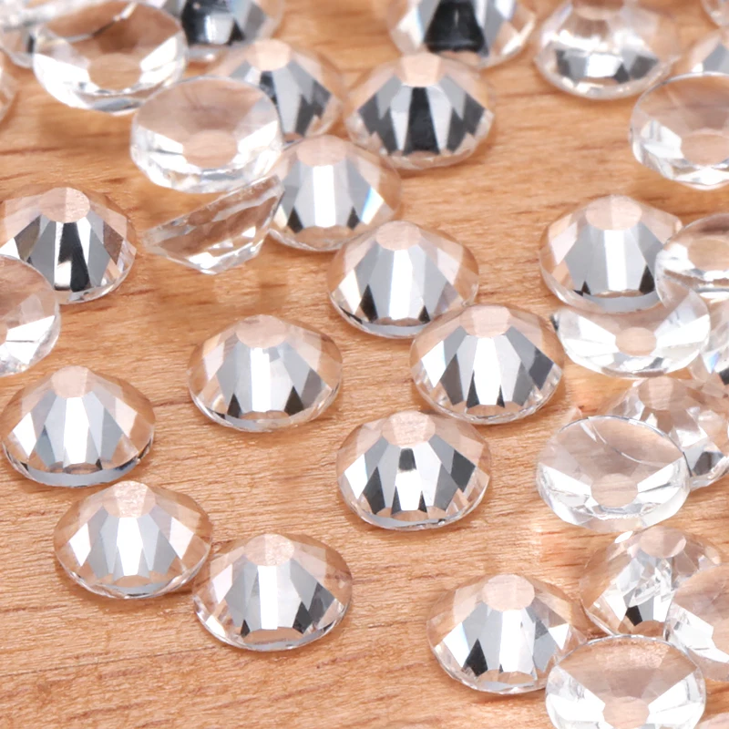 QIAO Transparent Rhinestones SS10-SS30 Clear Glitter Crystal Flat Back Stones Gems Non Hotfix Rhinestones Clothing Decorations