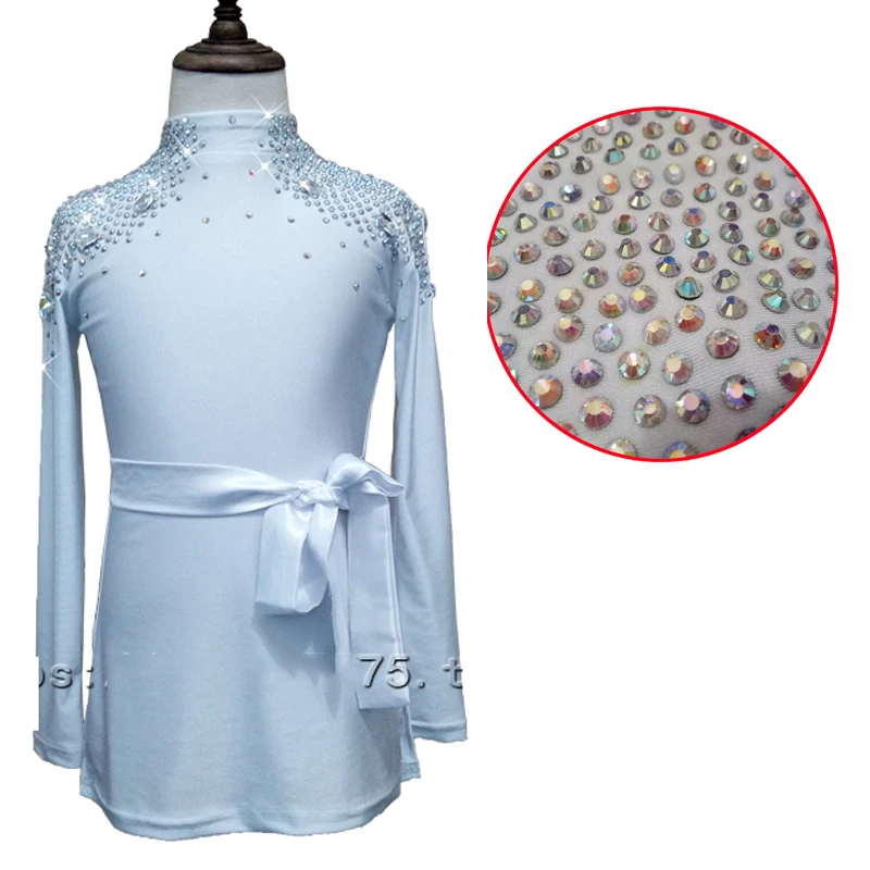 

Children Rhinestone Ballroom Latin Dance Tops Boys Professional Latino Performance Dancing Shirt For Cha Cha Rumba Samba DWY1136