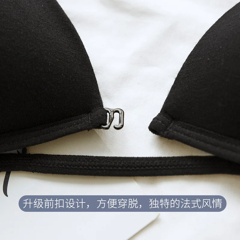 SP&CITY Ins Simple Sexy Seamless Bra Women Triangle Design bralette Soft Solid Brief Female Front Closure Wire Free Lingerie