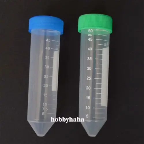 New 20pcs 50ml Clear Conical Bottom Micro Centrifuge Tubes on Rack