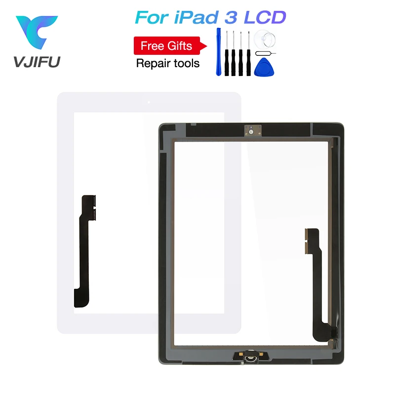 100% Tested For iPad Air Front Glass Touch Screen For iPad 2 3 5 LCD Touch Replacement with Screen Protector Repair Kit LCD