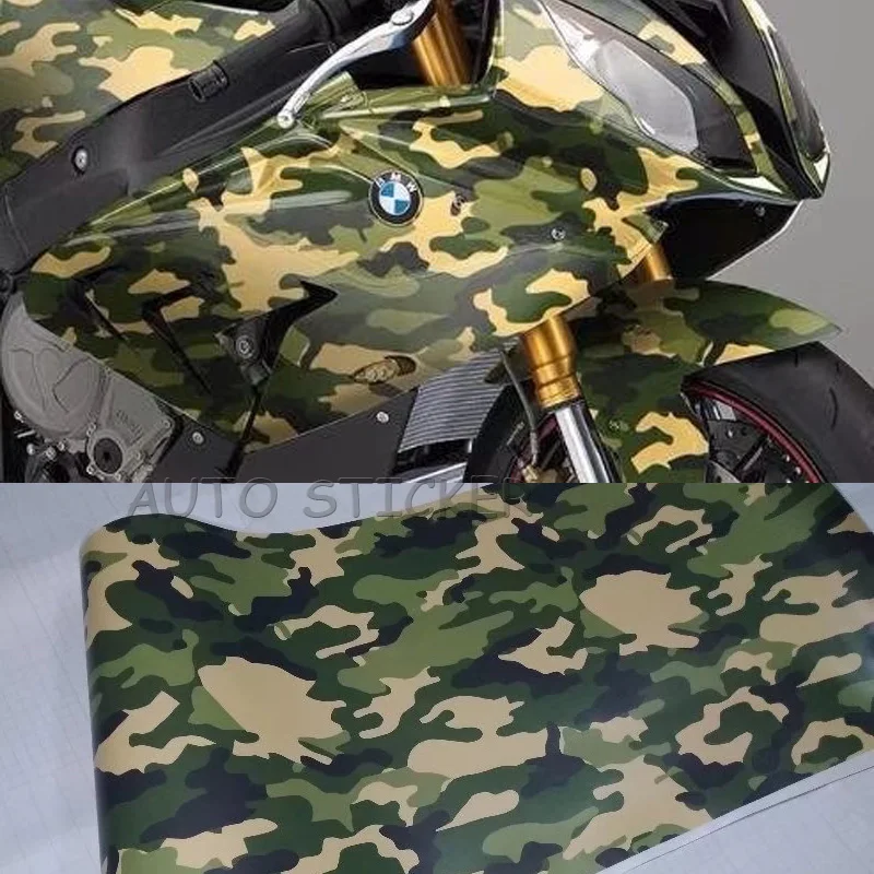 

150/200/300/500X50CM Army Green Black Yellow Snow Camouflage Vinyl Film Adhesive Motorcycle Car Mirror Wrap Vinyl Sticker