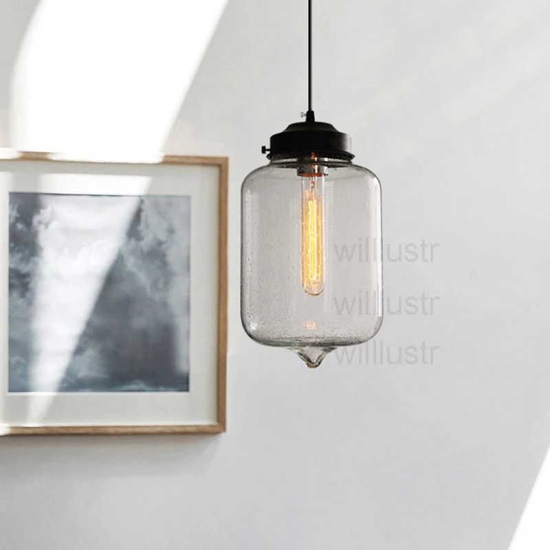 

Willlustr Modern suspension lighting dinning room living room hotel restaurant bubble glass pendant light vintage pendant lamp