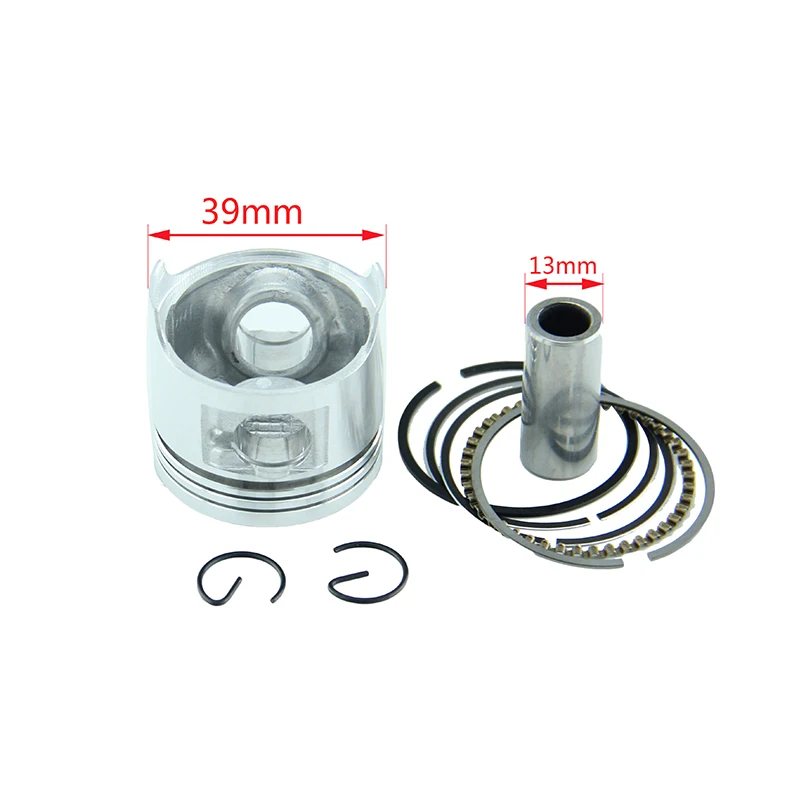 Motorcycle Piston Ring Pin Set Kit Assembly  ATV Dirt Bike for 2-stroke 50cc Moped Scooter Piston caliber Engine Parts 2HH-127