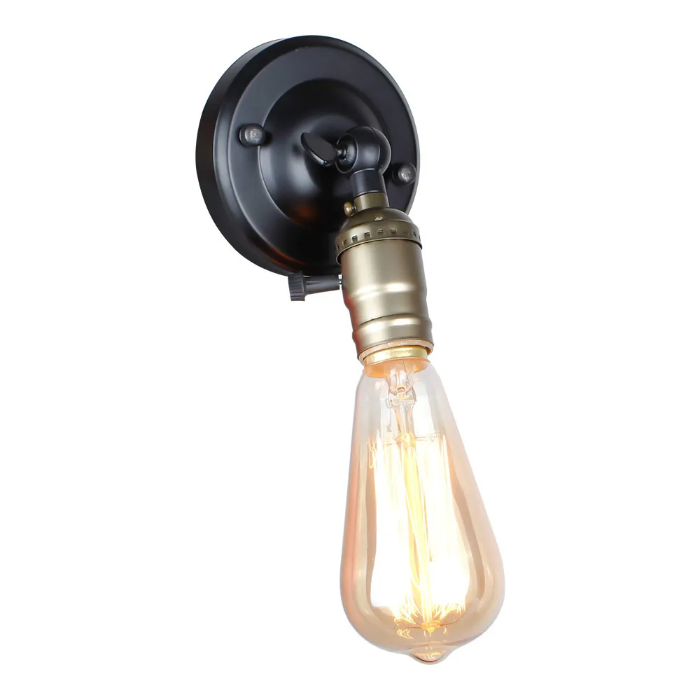 

Wall Light Edison Bulb Mini Wall Lamp Knob Switch Loft American Country Lighting Retro Industry Vintage Iron Small WALL Lamps