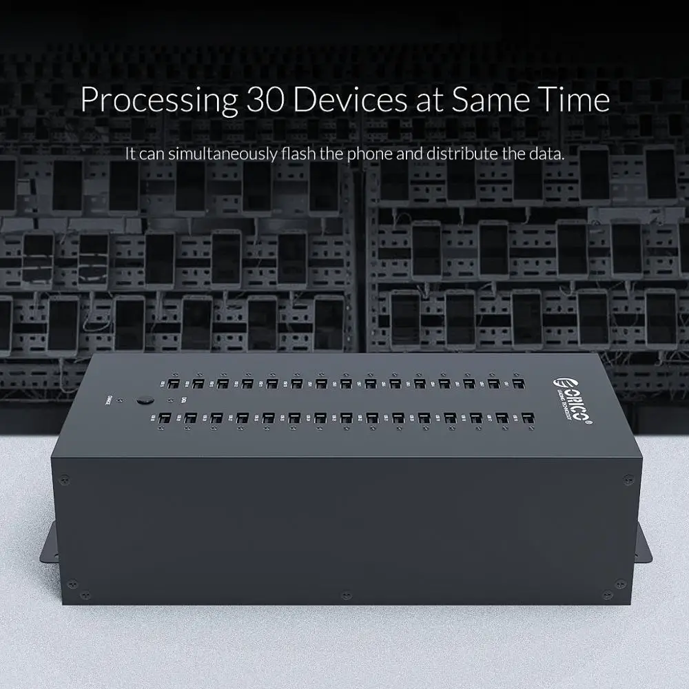 ORICO 30 Ports USB HUB Industrial USB 2.0 HUB with 300W Detached Power Module Batch Deplication