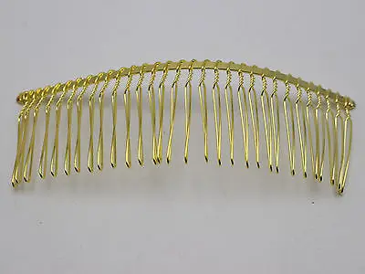 5 Golden Metal 30-Teeth Hair Side Combs Clips 110X37mm for Hair Accessories DIY