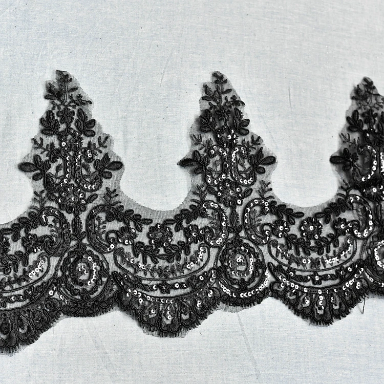 3 Yards/Lot 14 Farben Auto Knochen Stickerei Stoff Pailletten Spitze Trim Für Handgemachte DIY Kleidung Hochzeit Kleid Schleier 24CM Zubehör – Detail 20