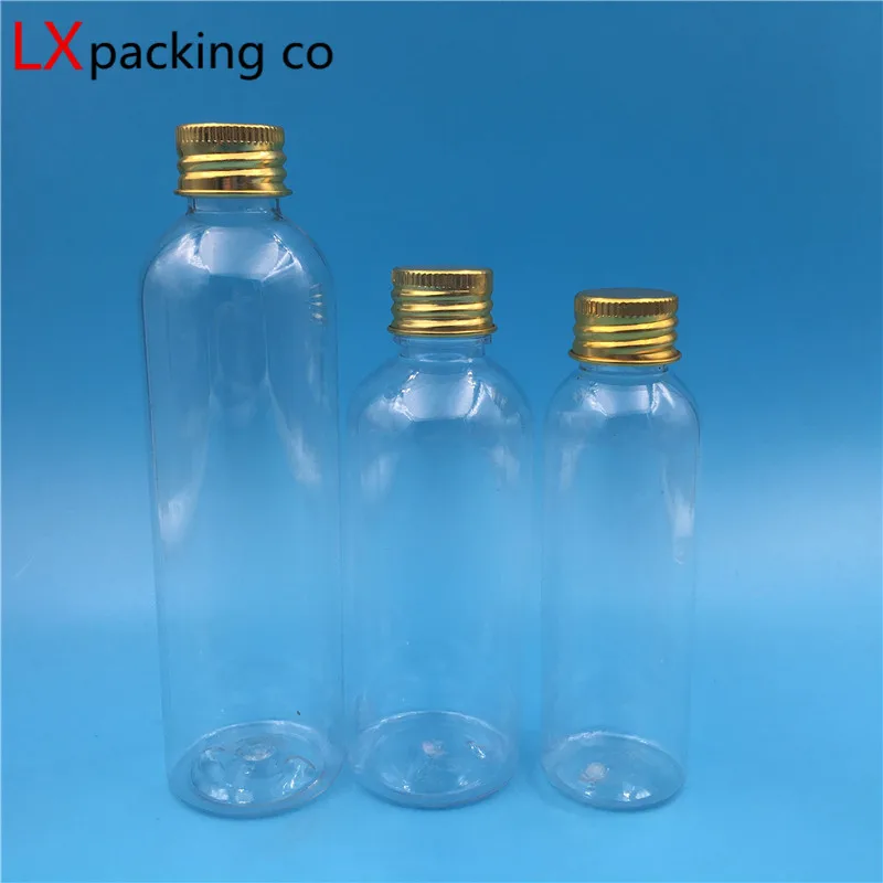 50PCS 10ML 20ML 30ML 100ML Plastic Pet Pack Bottles Empty Container Olive Oil Organizer Packaging Liquid Gold Lid Free Shipping