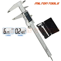 0-200mm 8inch Stainless steel metal case Electronic Digital Vernier Caliper micrometer gauge paquimetro long jaw plastic caliper