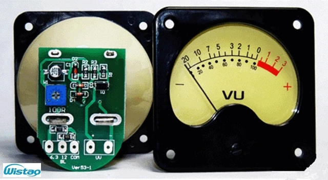 Medidor de VU de tubo con retroiluminación LED, controlador libre con amortiguación, medidor electromecánico, accesorios de amplificador de tubo, alta calidad