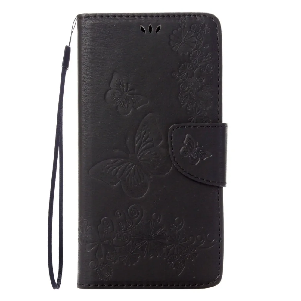 For iPhone 7 Pressed Butterfly Flowers Pattern Horizontal Flip Leather Case with Holder & Card Slots & Wallet