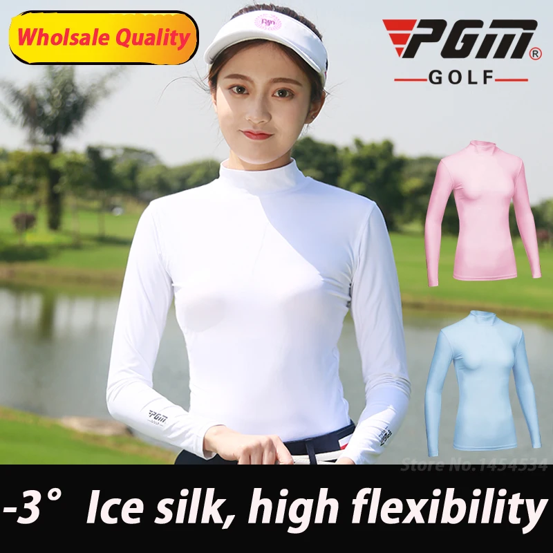 2PCS Multifunction Women Ice Coolmax Tops Shirt Sportswear Outdoor Sungreen Golf Clothes Lady Bottoming Long Sleeved T-Shirts