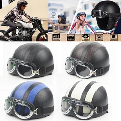 Adult Helmets Motorcycle Retro Half Cruise Helmet Motorcycle Scooter Helmet For Harley Vintage GERMAN Motorcycle Moto