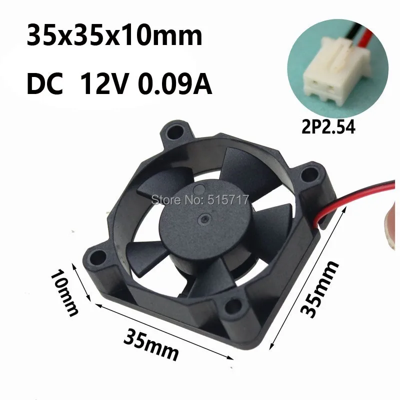 Gdstime 20 pcs DC 12V Two Ball bearing 3510 35mm x 10mm Mute Brushless Cooler Cooling Fan 35x35X10mm Micro Radiator 2Pin