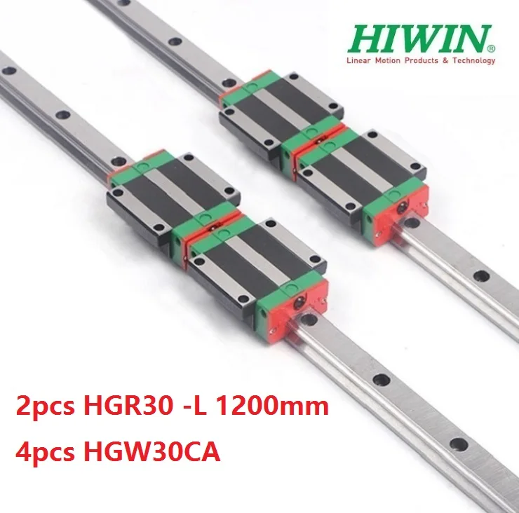 

2pcs origial Hiwin rail HGR30 -L 1200mm linear guide + 4pcs HGW30CA HGW30CC flange carriage blocks for cnc router