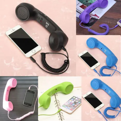 High quality retro classic Comfort telephone Handset 3.5mm Mini microphone Speaker Phone Call Receiver For Iphone Samsung Huawei