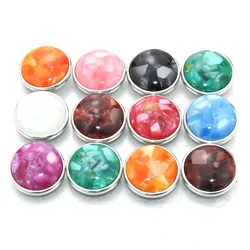 colorful 10pcs/lot mixing 18mm snap button jewelry Resin snap button pression bijoux watches women charm bracelet 050707
