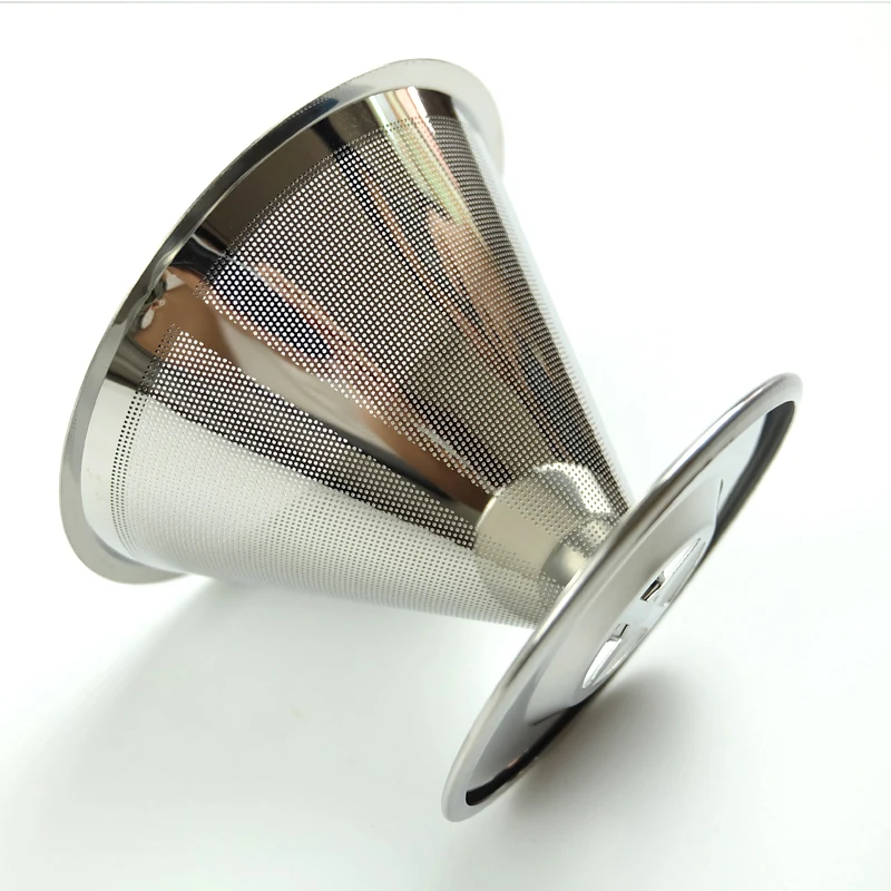 Double Layer 304 Stainless Steel Coffee Filter Holder Pour Over Coffees Dripper Mesh Coffee Tea Filter Basket Tools
