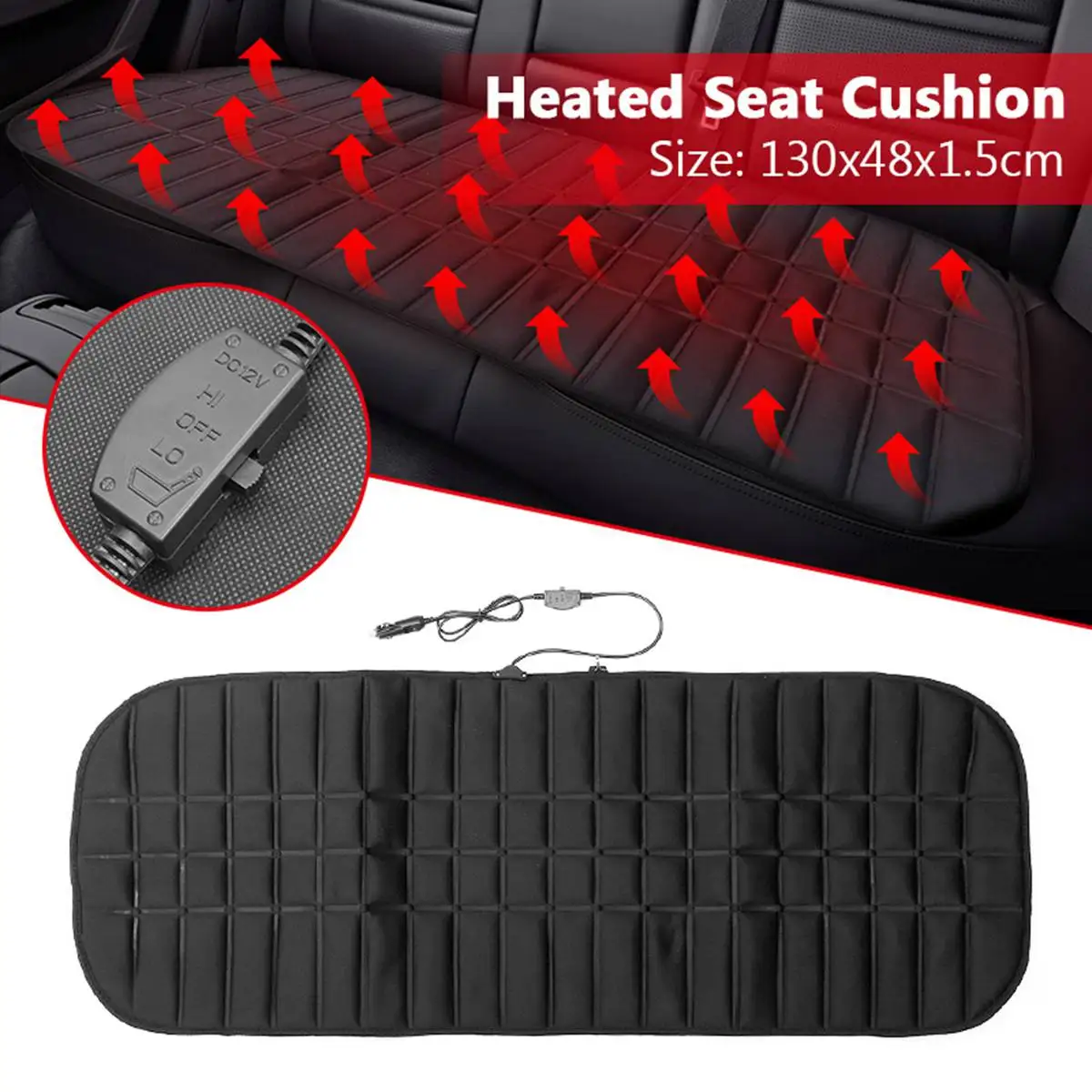 Auto Seat Rear Back Verwarmde Verwarming Autostoel Kussenhoes Pad 12V Auto Auto Warmer Heater Elektrisch Verwarmde Auto zitkussens