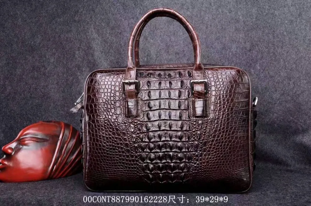 men business bag black brown Big Discount Sales Promotion,100% genuine crocodile leather skin briefcase men laptop bag