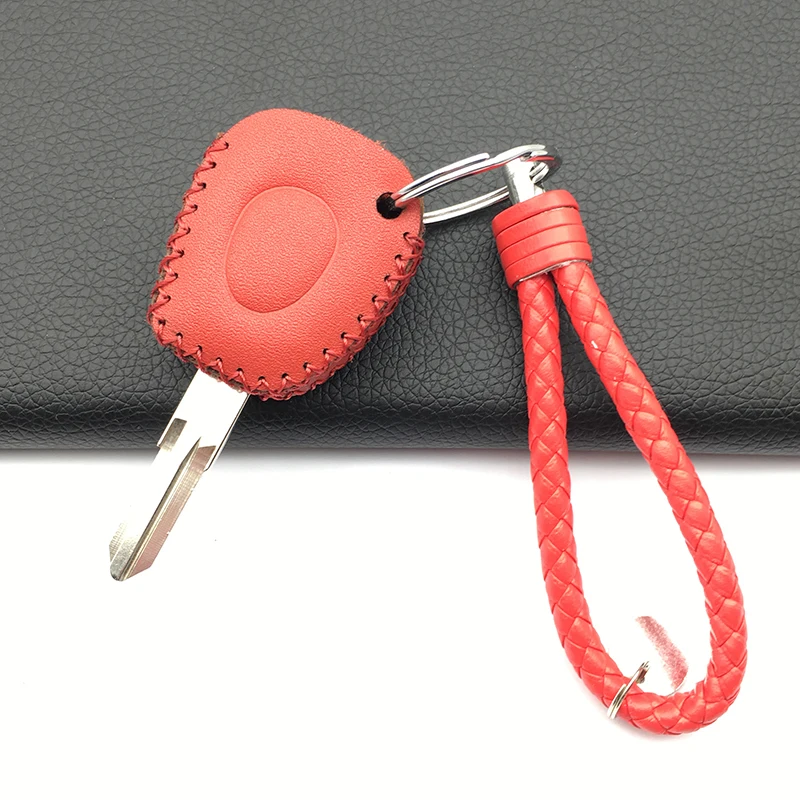 High Quality 100% Leather Car Key Shell Case Cover Holder For Renault Clio Megane Scenic IR Remote Fob 1 Buttons Key Shell