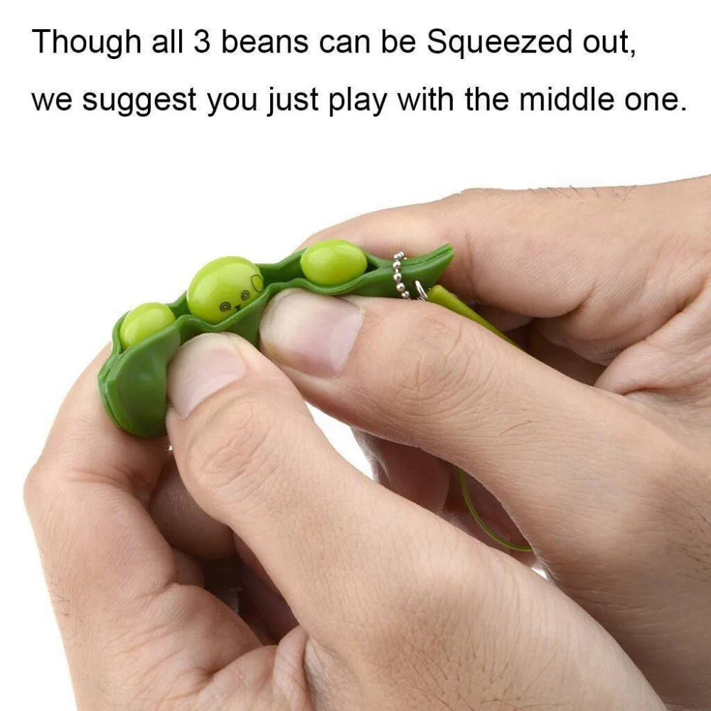 20pcs Fun Beans Squeeze Toys Pendants Anti Stressball Squeeze Funny Gadgets Funny Kids Toys Gift Pet Toys