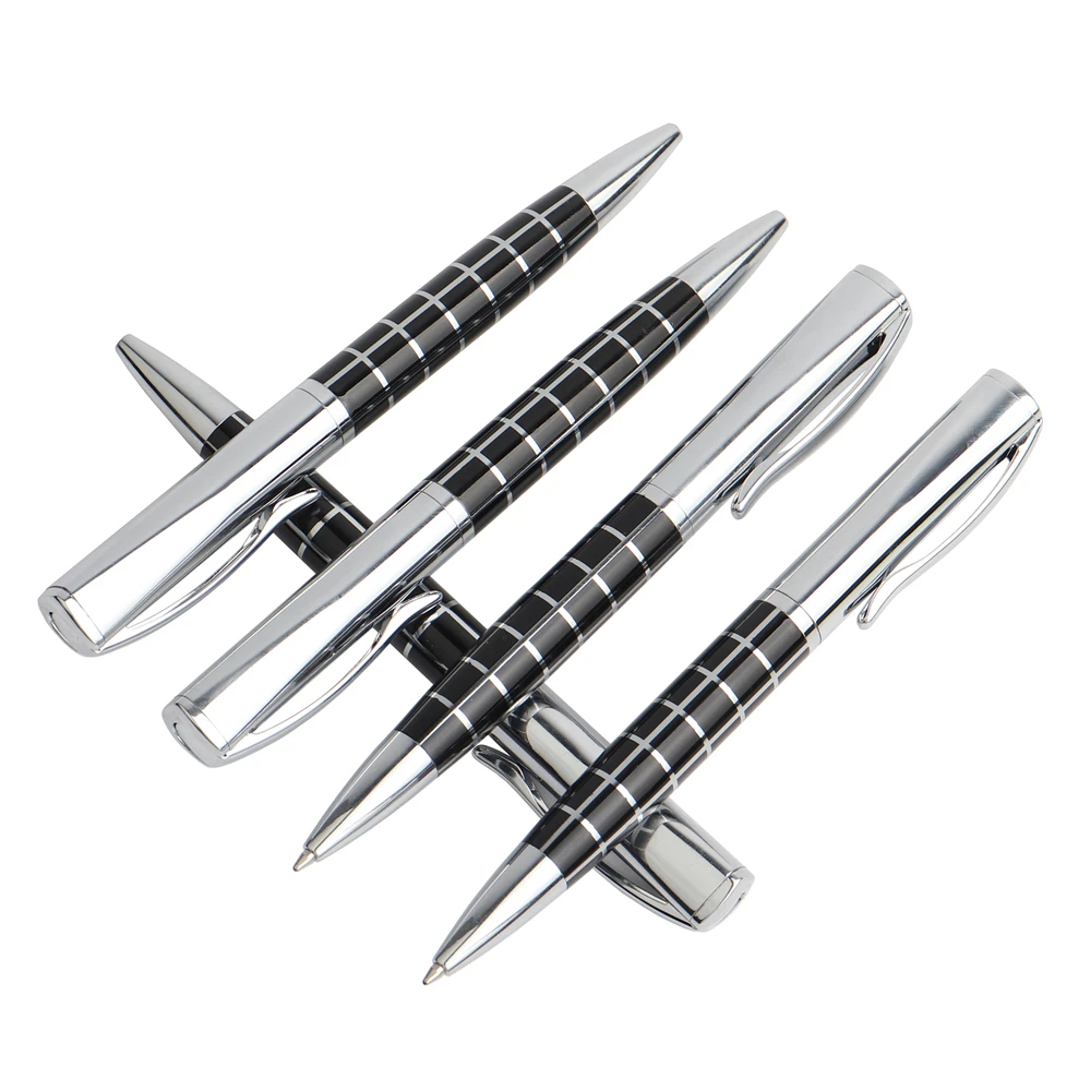 1/10/PCS Rotating metal ballpoint pen stainless steel ball pens steel bar oil pen commercial stationery For Office & School Pen