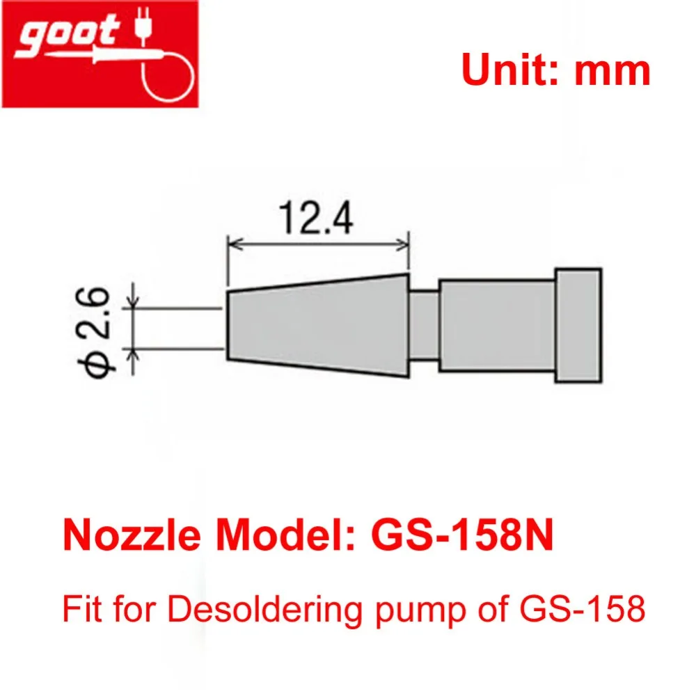 Original Japan GOOT GS-158N Desoldering Pump Nozzle Replacement Tip of Solder Suckers GS-158 Tools Parts Anti-Static Material