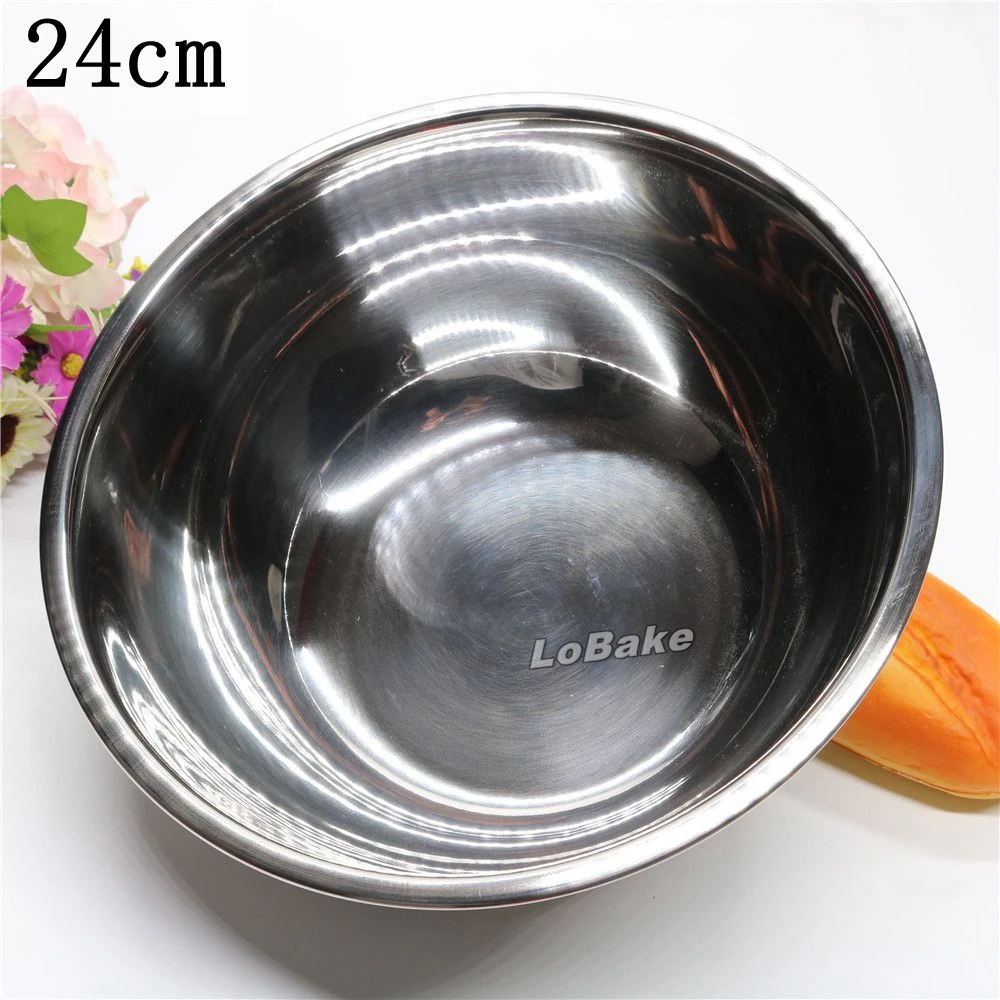 

New arrivals 24cm stainless steel egg beating pan mixing bowl thickness eggs beater container for kitchen utensils gadgets