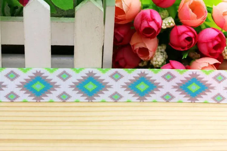 7/8inch  Aztec Printed Grosgrain Ribbon Hairbow Headwear Party Decoration Diy Wholesale OEM 22mm P5406