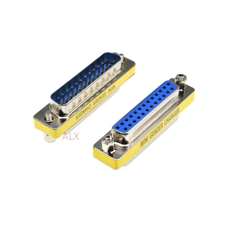 2PCS DB25 25pin MALE to female serial port CONNECTOR D-Sub COM CONNECTORS 25 pin 25p Mini Gender Changer Adapter