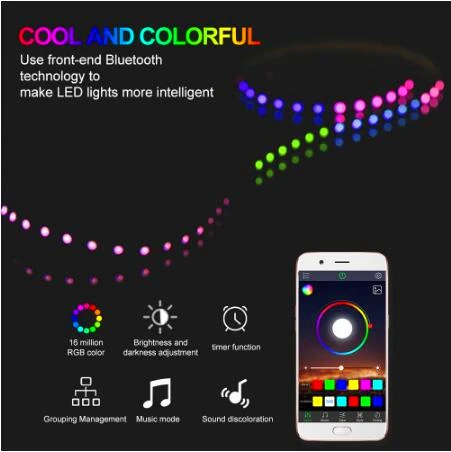 Mini USB Bluetooth LED Controller Timer Multicolor Changing Voice Smart RGB Controller for 5V 3528 5050 LED Strip TV Backlight